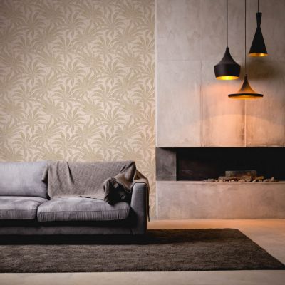 Profhome 395015-GU Papier peint nature texturé et des accents métalliques 5,33 m2