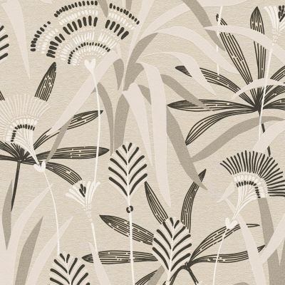 Profhome 399361-GU Papier peint floral légèrement texturé et des accents métalliques 5,33 m2