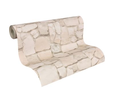 Profhome 692429-GU Papier peint aspect pierre carrelage légèrement texturé mat 5,33 m2