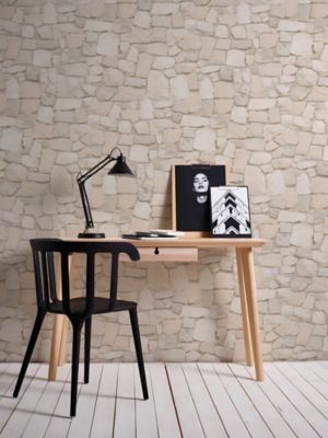 Profhome 692429-GU Papier peint aspect pierre carrelage légèrement texturé mat 5,33 m2