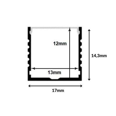 Profilé Aluminium 2m pour Ruban LED Couvercle Opaque - SILAMP