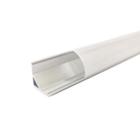 Profilé Aluminium Angle 1m pour Ruban LED Couvercle Blanc Opaque - SILAMP