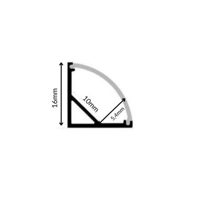Profilé Aluminium Angle 2m pour Ruban LED Couvercle Blanc Opaque - SILAMP