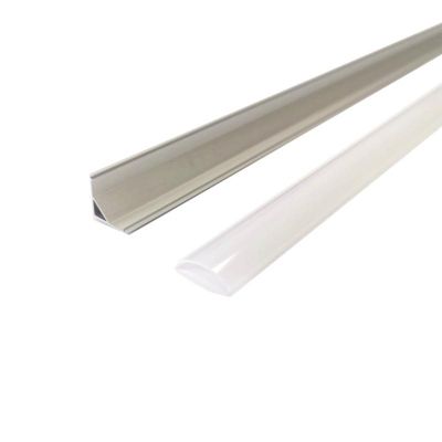 Profilé Aluminium Angle 2m pour Ruban LED Couvercle Blanc Opaque - SILAMP