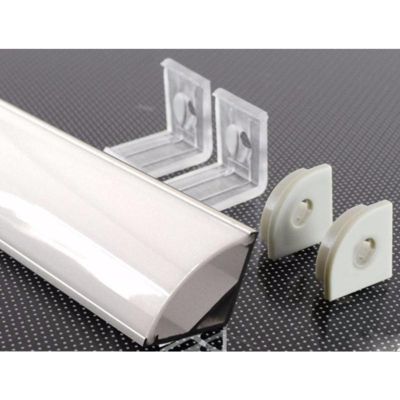 Profilé Aluminium Angle 2m pour Ruban LED Couvercle Blanc Opaque - SILAMP