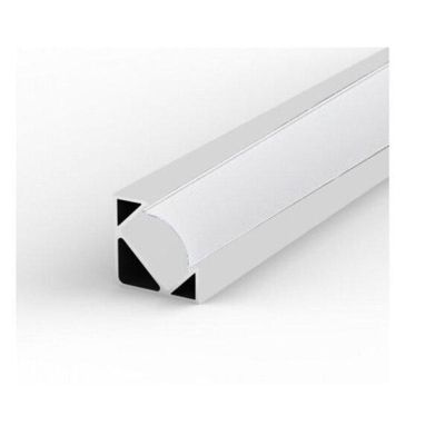 Profilé Aluminium Angle 2m pour Ruban LED Couvercle Blanc Opaque - SILAMP