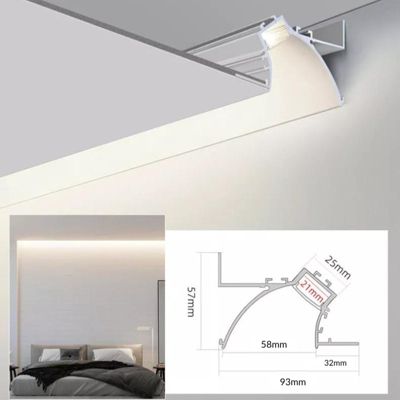 Profilé Aluminium Blanc 2m pour Ruban LED Double pour Faux-Plafond - SILAMP