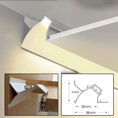Profilé Aluminium Blanc 2m pour Ruban LED Double pour Faux-Plafond - SILAMP
