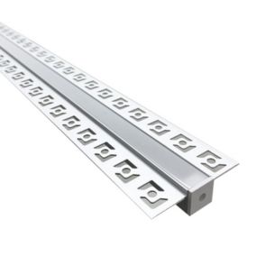 Profilé Aluminium Encastrable 2m pour Ruban LED Couvercle Blanc Opaque - SILAMP