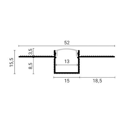 Profilé Aluminium Flexible 2M Cache Opaque Noir - SILAMP
