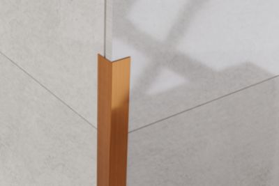Profil angulaire Ilcom L en acier inoxydable Cuivre satiné - 10 mm x 2700 x 0,65 ep