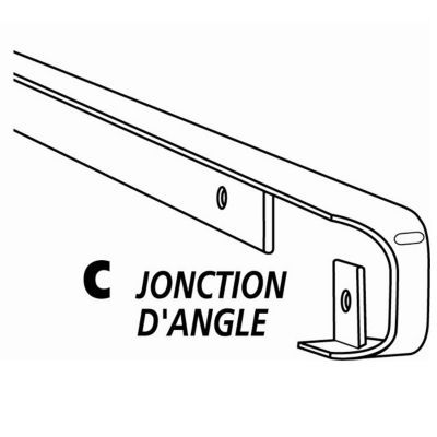 Nordlinger Profil de jonction d'angle, Plan de travail 28mm, Forme 2 quarts  de rond, de rayon 0 - 2 mm, Alu
