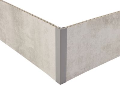 Profil d'angle de finition clipsable 5/8 mm gris Grosfillex
