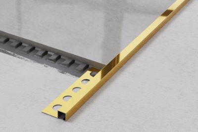 Profil décoratif en Qs en acier inoxydable Or poli - 12mm x 2440 mm x 0,65 ep