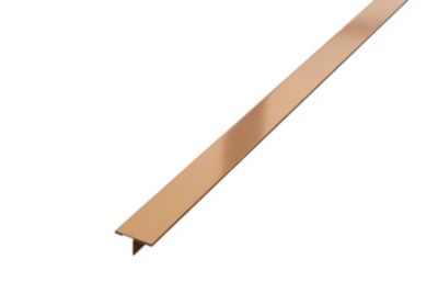 Profil décoratif Ilcom T en acier inoxydable pour couvrir  jonction Or poli - 20mm X 10mm X 2440mm