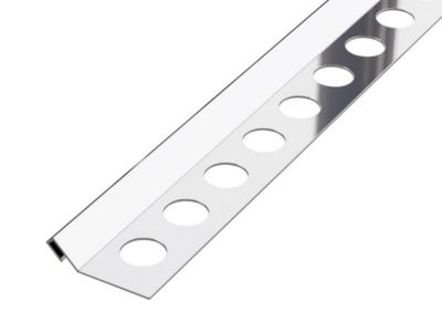 Profil décoratif pour carreaux Rs Ilcom En acier inoxydable rectifié Argent poli - 12 mm x 2700 mm x 0,65 ep.