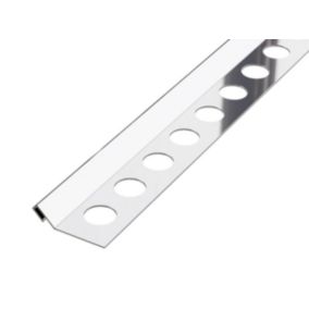 Profil décoratif pour carreaux Rs Ilcom En acier inoxydable rectifié Argent poli - 12 mm x 2700 mm x 0,65 ep.