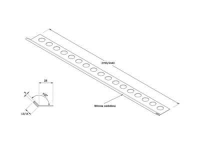 Profil décoratif pour carreaux Rs Ilcom En acier inoxydable rectifié Argent poli - 12 mm x 2700 mm x 0,65 ep.