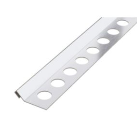 Profil décoratif pour carreaux Rs Ilcom En acier inoxydable rectifié Argent satiné - 12 mm x 2440 mm x 0,65 ep.