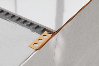 Profil décoratif pour carreaux Rs Ilcom En acier inoxydable rectifié Cuivre poli - 12 mm x 2700 mm x 0,65 ep.