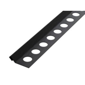 Profil décoratif pour carreaux Rs Ilcom En acier inoxydable rectifié Noir satiné - 14 mm x 2440 mm x 0,65 ep.