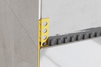 Profil décoratif pour carreaux Rs Ilcom En acier inoxydable rectifié Or poli - 12 mm x 2700 mm x 0,65 ep.
