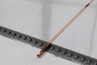 Profilé décoratif U en acier inoxydable pour carrelage Cuivre poli - 5 mm x 2440 mm x 0,65 ep.