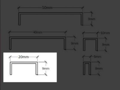 Profilé décoratif U en acier inoxydable pour carrelage Cuivre satiné - 20 mm x 2440 mm x 0,65 ep.