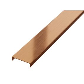 Profilé décoratif U en acier inoxydable pour carrelage Cuivre satiné - 40 mm x 2440 mm x 0,65 ep.