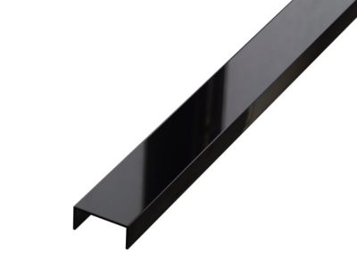 Profilé décoratif U en acier inoxydable pour carrelage Noir poli - 40 mm x 2440 mm x 0,65 ep.