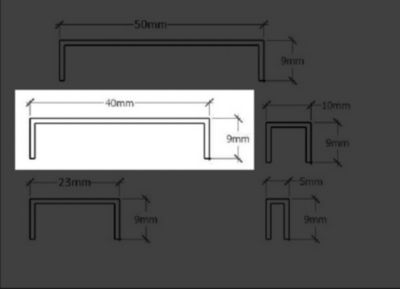 Profilé décoratif U en acier inoxydable pour carrelage Noir poli - 40 mm x 2440 mm x 0,65 ep.