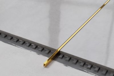 Profilé décoratif U en acier inoxydable pour carrelage Or poli - 5 mm x 2440 mm x 0,65 ep.