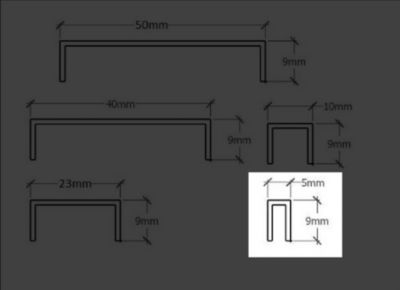 Profilé décoratif U en acier inoxydable pour carrelage Or poli - 5 mm x 2440 mm x 0,65 ep.