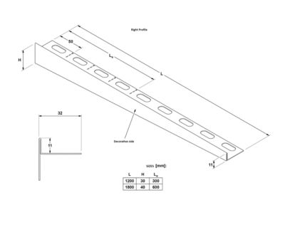 Profil de douche Ilcom LKP en acier inoxydable pour sol côté gauche Noir satiné - 11mm x 1200mm x 0,65 ep.