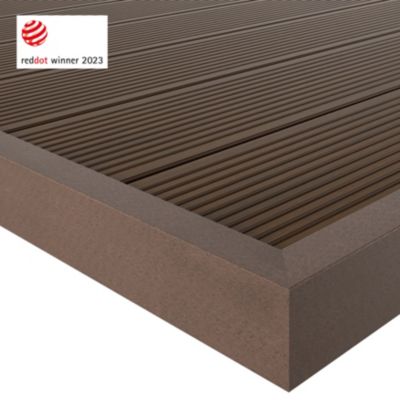 Profil de finition clipsable en composite Neva chocolat L.220 x l.14,5x H.5,2 cm