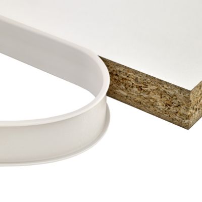 Profilé de finition pour meubles en PVC 18 mm QUEST - baguette de finition autocollante - blanc, 5 m