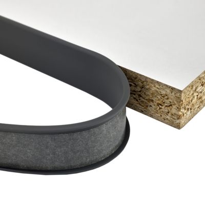 Profilé de finition pour meubles en PVC 18 mm QUEST - baguette de finition autocollante - gris foncé, 5 m