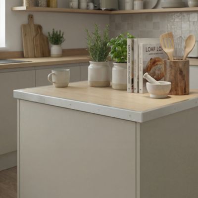 Profil de finition pour plan de travail GoodHome Nantua Argent l. 40 mm x H. 38 mm