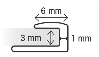 Profil de finition pour plaque composite noir ép. 3 mm L. 122 cm