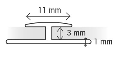 Profil de jonction pour plaque composite noir ép. 3 mm L. 122 cm