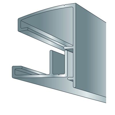 Profil et capot vissables de bordure couverture polycarbonate Aluminium, ep.10/16/32 mm, L.4 m