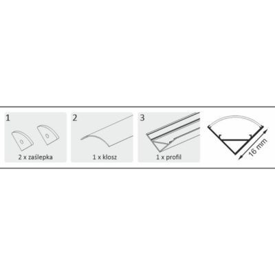 Profil LED angle en saillie alu 1 m satin Polux 316028 | Castorama