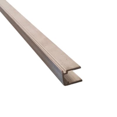 Profil obturateur aluminium brut pour plaque polycarbonate d'ép. 10 mm, L.0.98 m 5pcs