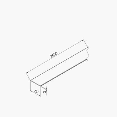 Profil Plat PVC 50 mm - Longueur 2.60 m - A l'unité