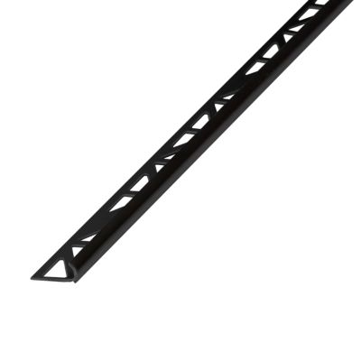 Profilé carrelage quart de rond externe PVC larg. 2,2 cm x long. 2,5 m, ép. 12,5 mm noir mat Diall