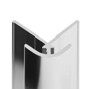 Profilé d'angle extérieur H.255 x 2,3 cm, aluminium, chrome, Schulte Deco Design