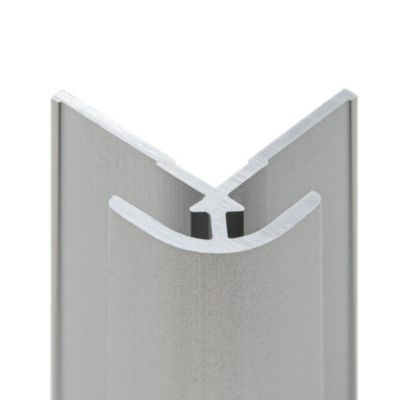 Profilé d'angle extérieur L.210cm pour panneau mural DecoDesign, aluminium argenté, Schulte
