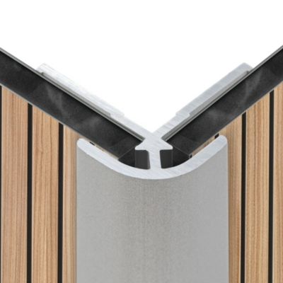 Profilé d'angle extérieur L.210cm pour panneau mural DecoDesign, aluminium argenté, Schulte