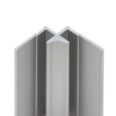 Profilé d'angle intérieur H.255 x 2,3 cm, aluminium, argent, Schulte Deco Design