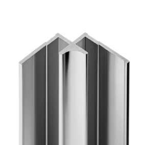 Profilé d'angle intérieur H.255 x 2,3 cm, aluminium, chrome, Schulte Deco Design